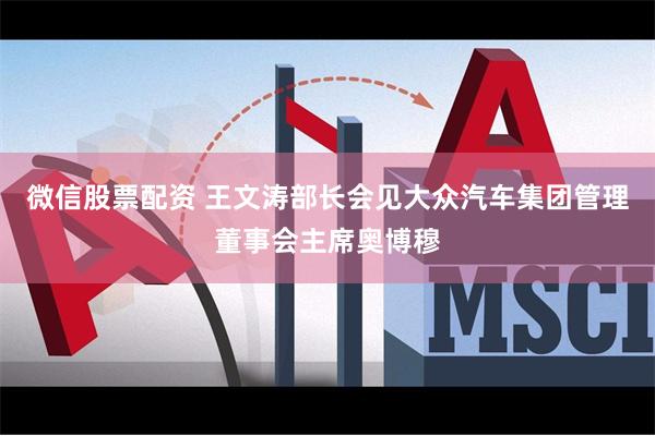 微信股票配资 王文涛部长会见大众汽车集团管理董事会主席奥博穆